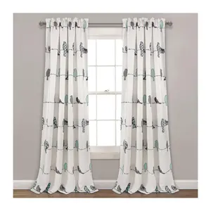 Rowley Birds Light Filtering 52X108+2 Set by Lush Decor
