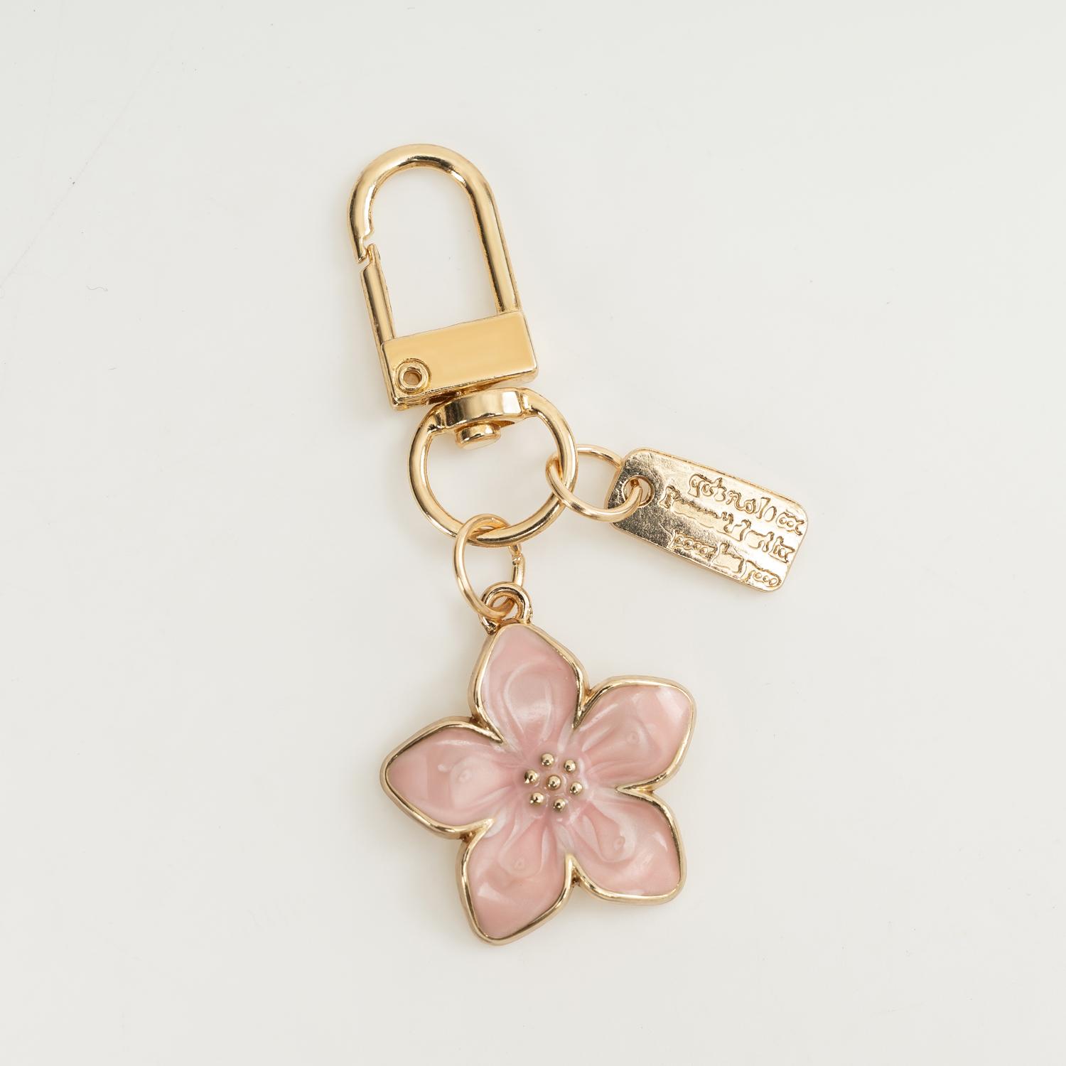 Botanical Bloom Keychain, Dainty Floral Keyring, Chic Unisex Gift for Women & Men, Trendy Bag Charm & Car Key Decor