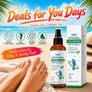 UMEX Tea Tree Foot Spray Kills Fungus & Odor Fast 97% Stink Elimination Repair Cracked Heels 100ml Quick-Dry Formula Clinically Tested Natural Antiseptic - Moisturizing Intensive Foot Care Foot Care Tool Summervibes summerwins
