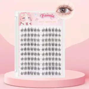 Glue-in 120-cluster Pure and Alluring Sunflower False Eyelashes, Lazy Three-Step Eyelashes, C-curl, Natural Segmented, Reusable, Large Capacity, Thin Black Stem, Easy for Beginners to Use, Upper Eyelashes Enhance Eye Beauty, Suitable for Daily Commuting,