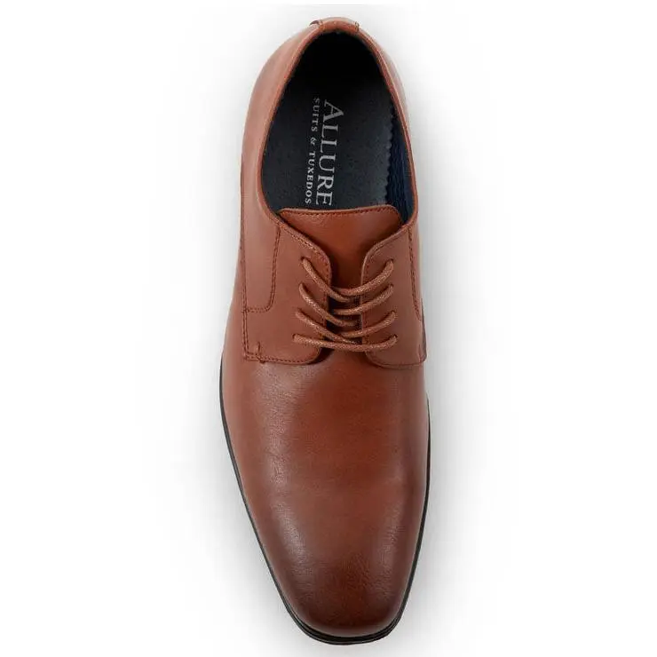 "Allure Oxford" Cognac Leather Tuxedo Shoes