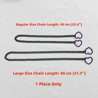 Large-Purple Heart with Black Chain