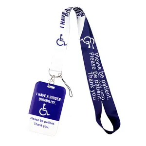 Disability Awareness Lanyard for Key Neck Strap Card Holder Keychain Card USB ID Badge Holder Key Chain Key Holder Keyring Accessories