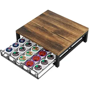 1 Tier Black Sliding Coffee Pod Holder Drawer Storage Organizer for K Cup Capsule Pods Under Coffee Pot