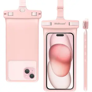 Waterproof Phone Pouch, Waterproof Phone Case For iPhone 16,15,14,13,12 Pro Max XS, Samsung, IPX8 3D Cellphone Dry Bag Beach Essentials (1 Pack-Pink7.0, 7 inch)