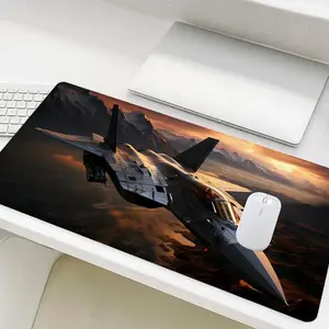 Military Jet Flying Pattern Mouse Pad, Rectangle Gaming Mouse Pad, Non-Slip Rubber Base Mousepad, Desk Keyboard Mat for Home Office, Universal Mouse Pad