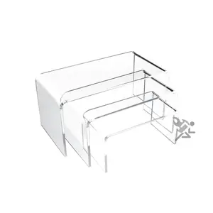 Clear Acrylic 3-Piece Short Rectangle Riser Set Display Stands
