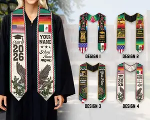 Mexican American Flag Graduation Sash 2026 , Mexico Graduation Stole 2026, Graduation Gift, Graduation Gift Style Graduation Stole Class of 2026 Gift for Student , Mixed Flag Graduation Scarf