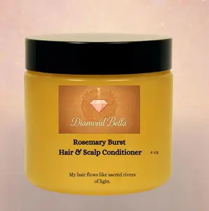 Diamond Bella Rosemary Burst Hair & Scalp Conditioner 4 oz - For All Hair Types, Natural Ingredients, No Harmful Chemicals