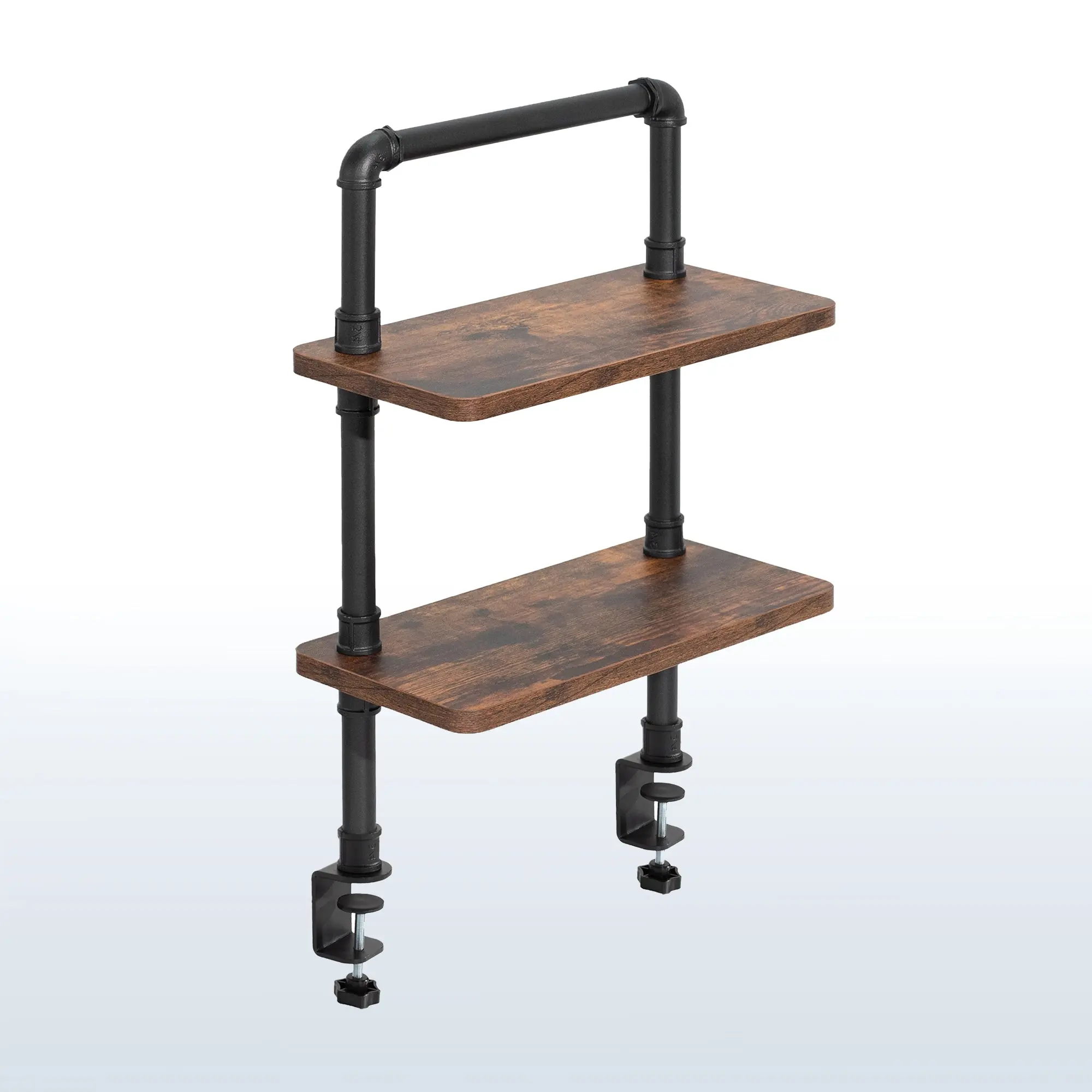 Clamp-On Industrial Pipe Rack Shelf - Heavy-Duty Home Supplies Storage System Shelf for Garage, Kitchen Organization