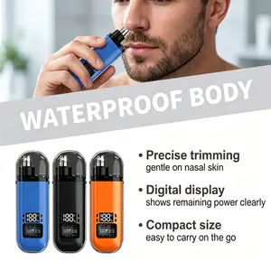 Electric Nose Hair Trimmer, Rechargeable Painless Nose Hair Shaver, Waterproof Eyebrow Facial Hair Shaver ,LED Display Cleaning Nose - Personal Care Accessories for Men & Women