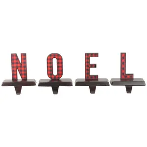 Northlight 4 Buffalo Plaid "NOEL" Stocking Holder
