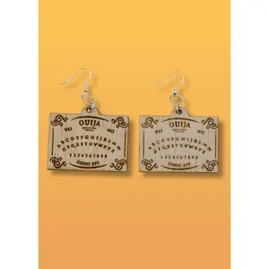 Wood Ouija Board Hanging Earrings