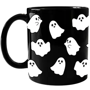 Cute Ghost Halloween Mug - Spooky Season Ceramic Coffee Cup, Aesthetic Boo Mug for Girls, Fun Halloween Gift for Her, 11oz