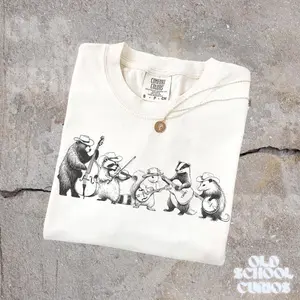 Comfort Colors Animal Band Shirt, Funny Forest Animals Playing Instruments Shirt, Vintage Music Lover Gift, Cute Animal Graphic T-Shirt