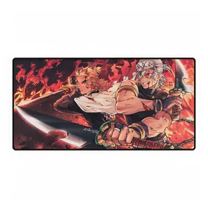 Demon Slayer Mouse pad, Anime, Mousepad, Desk Mats, Computer, Accessory, Desk, Gaming, Kyojuro Rengoku, Tengen Uzui