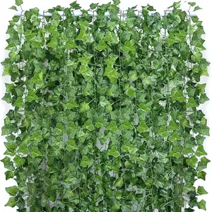 24 Pcs Fake Greenery Hanging Garland, 47.24 Inches Artificial Ivy Leaf Plants, Faux Ivy, Vine Leaves, Flowers Foliage for Bedroom Garden Wall Decor
