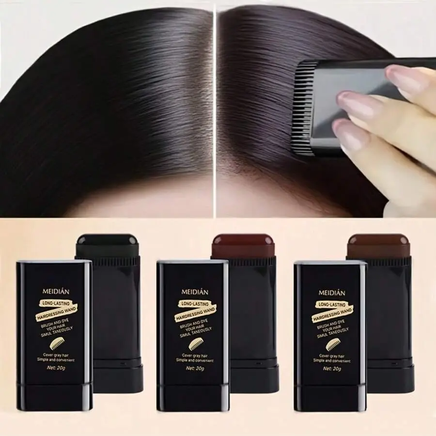 MEIDIAN Hair Color Touch Up Stick 20g, Gray Hair Cover Stick for Root Touch Up, Temporary Hair Color, Mess-Free Hairline Concealer for Daily Use, Travel Friendly