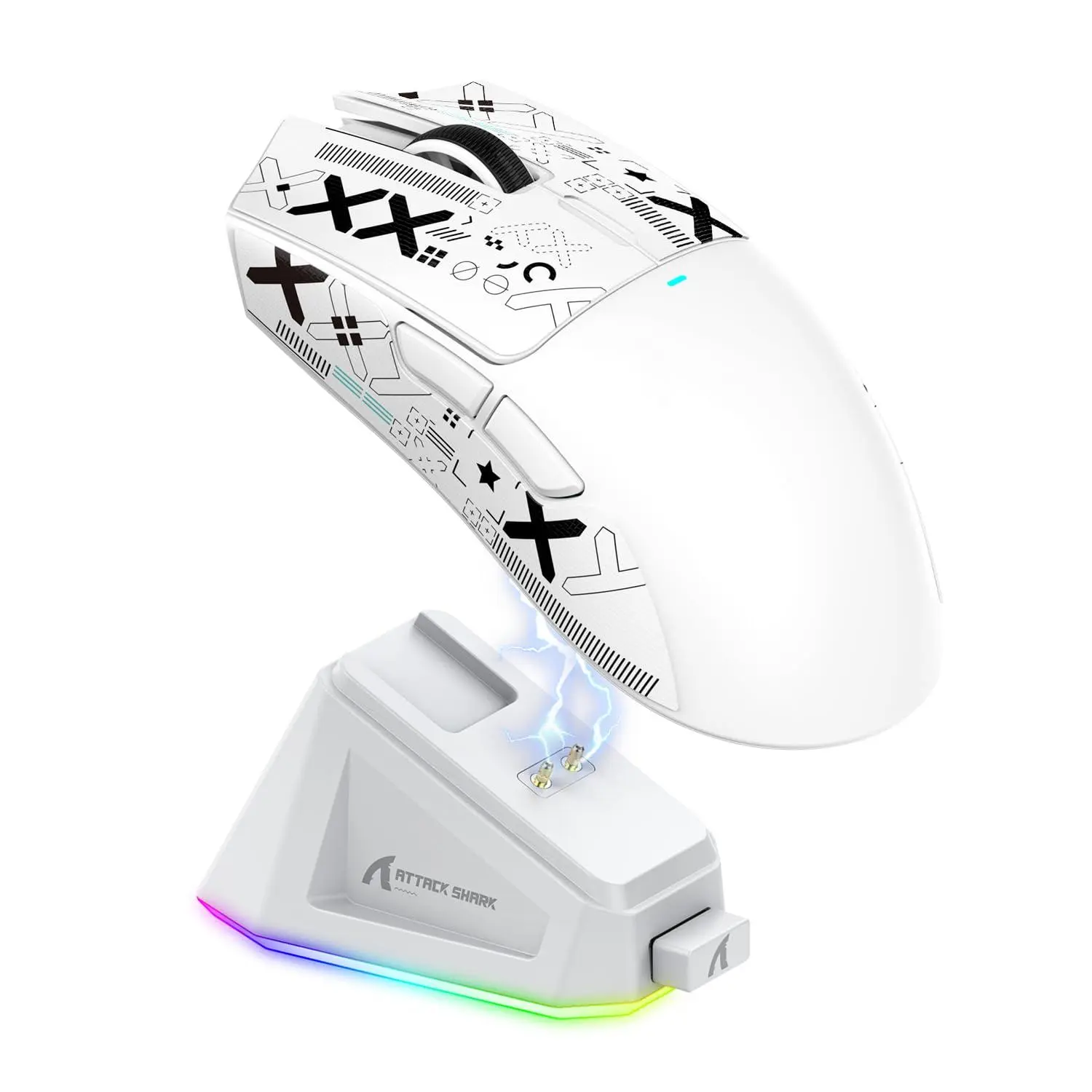 ATTACK SHARK X11 Gaming Mouse with Magnetic Charger Base, 22000 DPI Wireless/Wired Gaming Mouse with Mouse Grip Tape, Gamer Mice for Win11/Xbox/PS