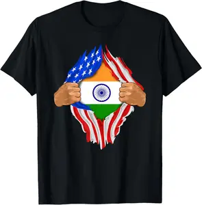 100%cotton Indian Blood Inside Me T-Shirt | India Flag Gift T-Shirt