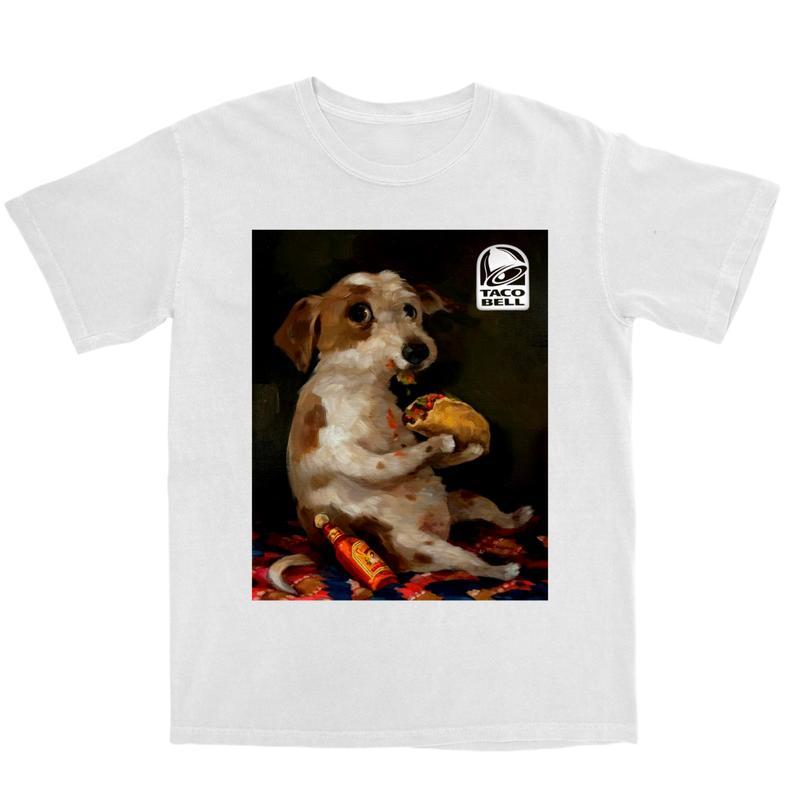 Dog Chill With Taco Bell Vintage Graphic T-shirt, Funny Meme Tee, Dog Lover Unisex T-Shirt, Gift For Men Women