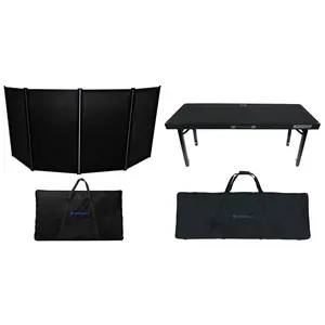RFAAC DJ Facade + Adjustable DJ Table Bundle