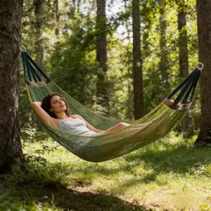 Portable Outdoor Hammock, Breathable Mesh Design, Ideal for Camping, Travel, Park Naps, Lightweight Storage, Relaxing Bed for Courtyard Balcony, Travel Accessory Hammock