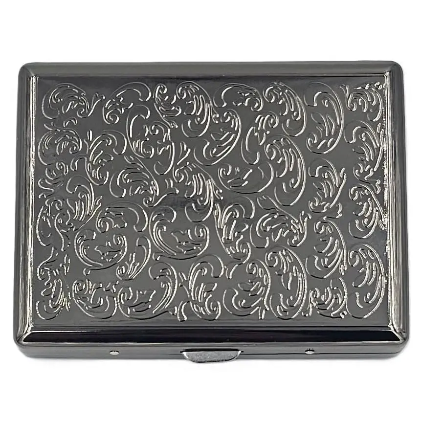 Victorian Style Metal Cigarette Case and RFID Card Holder, Engravable Vintage Wallet Fits Regular, King & 100s Size, Engraved Wallet, Vintage Style Wallet