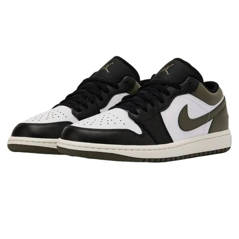 Nike Air Jordan 1 Low Black Toe Medium Olive 553558-092 Mens Fashion Sneakers New