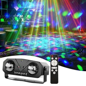 Double Ball Stage LED Corrugated Light, Colorful Rotating Bar Atmosphere, Ktv Disco Laser, Christmas Halloween Neon Signs, Party Event Sound Light