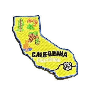 California Map Patch - Embroidered Los Angeles San Francisco Wine Country Badge 8cm X 8 cm