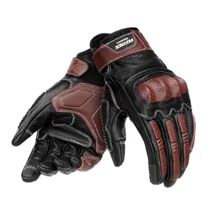 Motorcycle Brown Gloves Breathable Riding Built-in Anti Fall Protection Full Finger Touch Screen Rider Motorcycle Gloves Leather Gloves Riding Gloves