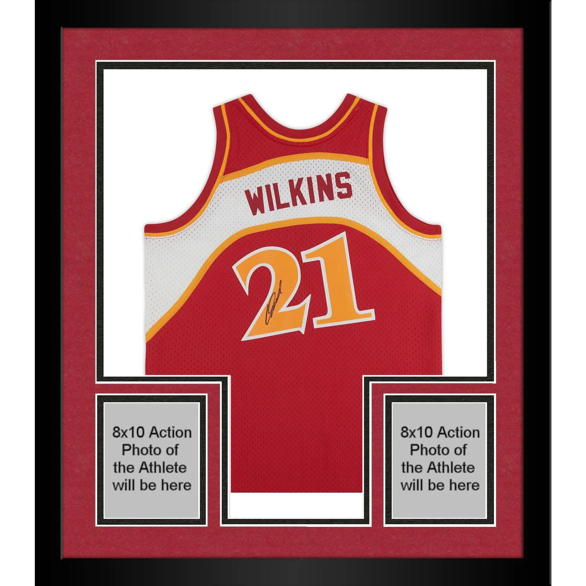 Framed Dominique Wilkins Atlanta Hawks Autographed Mitchell & Ness 1986 Red Replica Jersey - Fanatics Authentic Certified - NBA Memorabilia