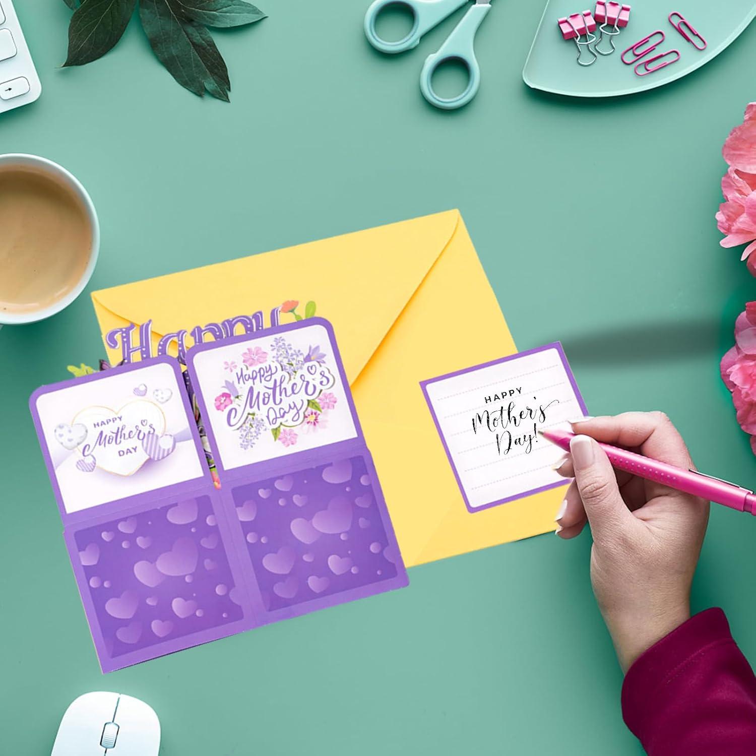 3D Pop Up Mothers Day Card Happy Mothers Day Pop Up Flower Bouquet Card with Envelope Mother's Day 3d Greeting Card Mother's Day Pop Up Card Gifts for Her Wife Mom Grandma Aunt Daughter