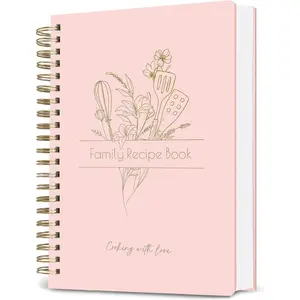 Recipe Book to Write  Your Own Recipes - Spiral Blank Cookbook 150 Pages Holds 144 Recipes - Elegant  Cover Big Recipe Journal - Easy to Use Layout (A5 (6.0x8.5 ch)) (Pale pk)