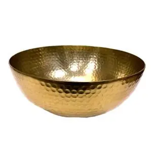 Gold Round Hammered Bowl'