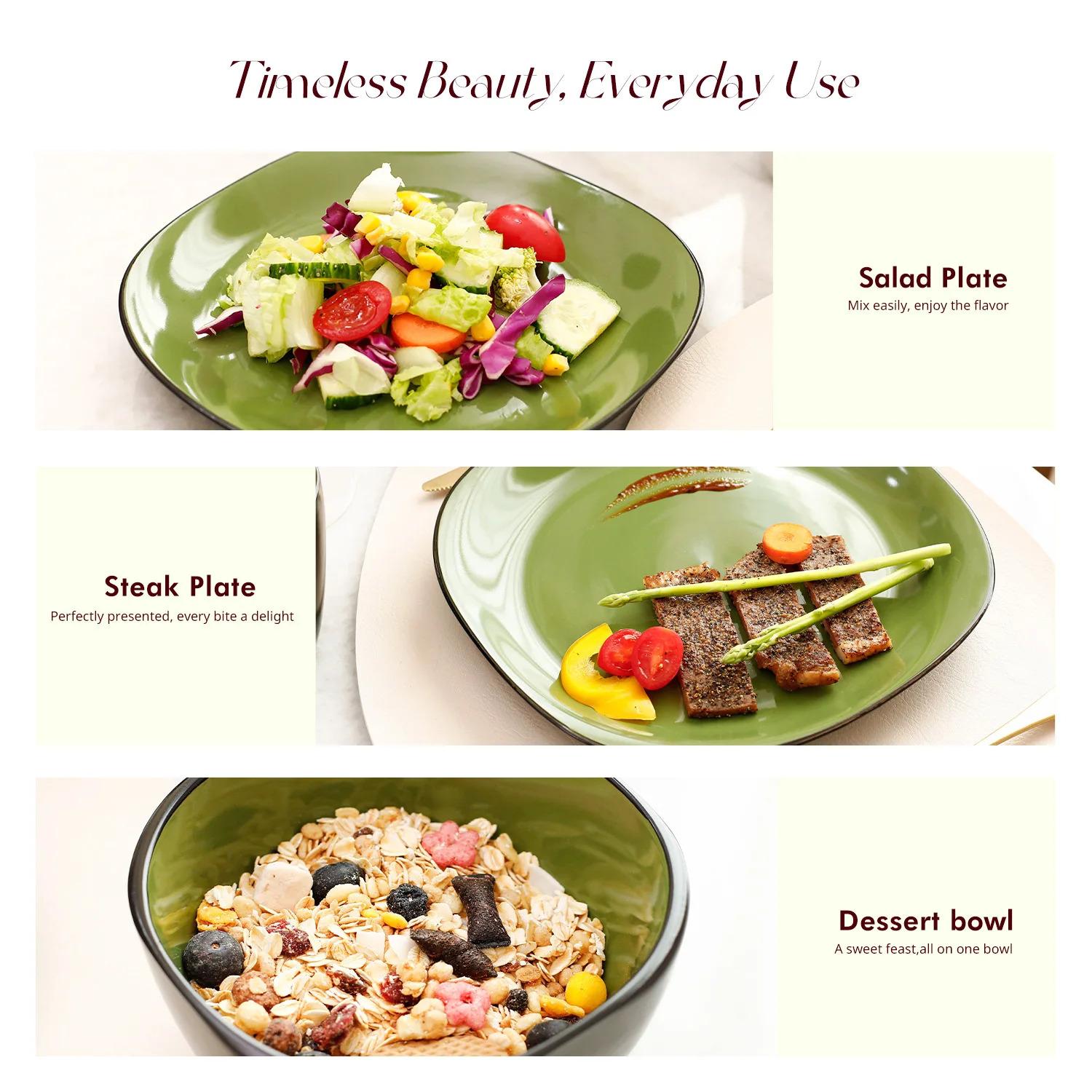 European Wedding Hotel Plates Sets Dinnerware Nordic Ceramic Dinnerware Sets Stoneware Dinner Set for Home