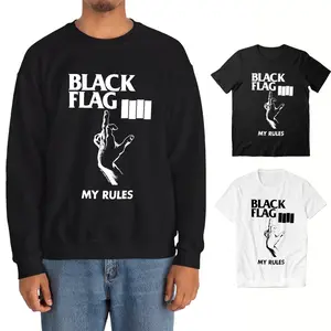 BLACK FLAG MY RULES Band White T-Shirt, Vintage Black Sweatshirt, Gift For Lovers, Unisex Menswear Top