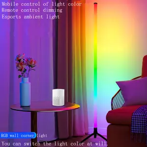 T6010-1 RGB Gaming Ambiance Lamp LED Floor Lamp, Color Changing Night Light, Remote Control Lighting Modes, APP Control, Home Decor