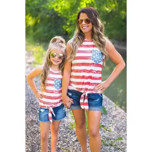 Mom & Me - Distressed Flag Tie Tank
