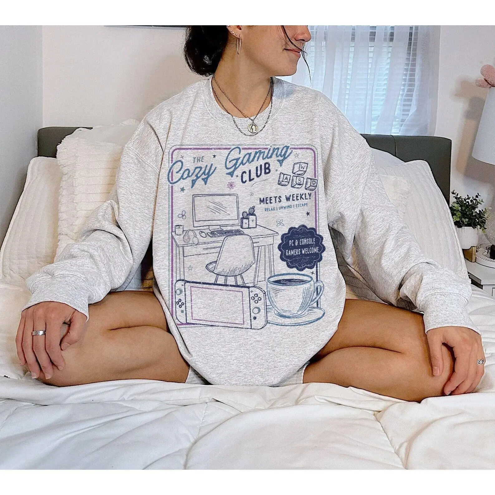 Cozy Gamer Sweatshirt | Cozy Gaming Club, Cozy Games, Cozy Gamer Gift, Gamer Girl, Gamer Girl Gift, Cute Gaming Shirt, Gift For Girl Gamer