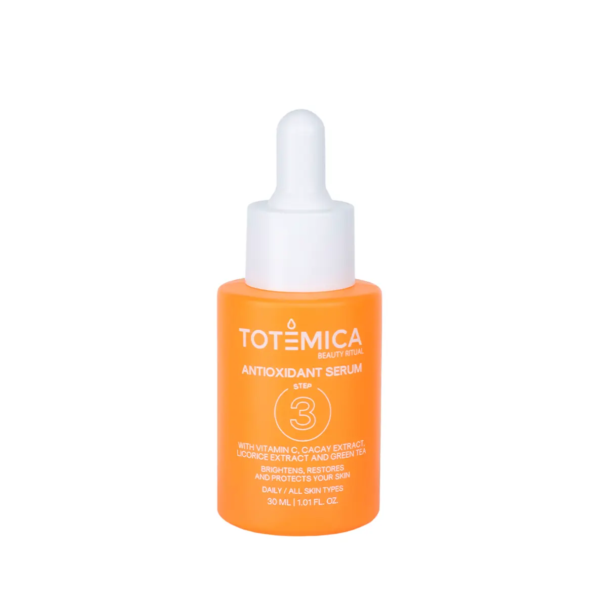 Totemica Antioxidant Facial Serum | 30ml / 1.01 fl oz 🍊 Vitamin C + Cacay + Licorice | Brightening + Barrier Repair + Matte Finish ✨ Vegan & Alcohol-Free Lightweight Daily