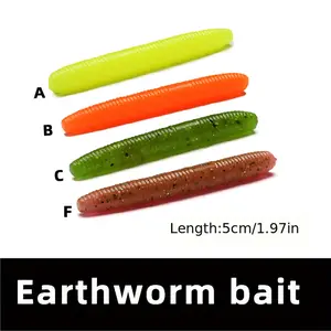 40pcs 4 Colors Soft Plastic Lure, Soft, Realistic Plastic Lure for Trout & Perch Fishing Rod Worm Bionic Lure, Lure Noodle Worm Fake Earthworm Fishing Worm Fishing, T-Tail Soft Lure, Insect Micro Matter Lure, Fishing Tackle, Fishing Soft Lure