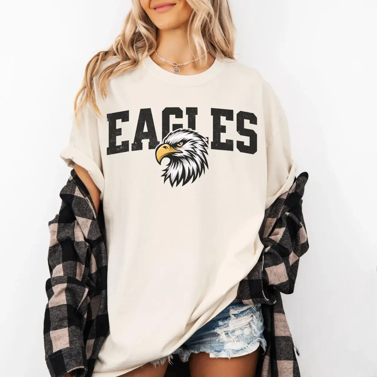 Eagles Mascot T-Shirt, Comfort Colors Retro Eagles Tshirt, Eagles Fan Gift, Eagles School Mascot T-shirt, Eagles Football Mascot T-shirt