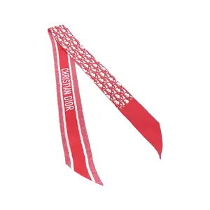 Pre-owned Dior Silk Small Leather Goods Christian OBLIQUE Scarf