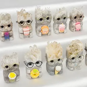[Video Order]1 Count 2～3inch Crystal Critters Crystal Carving Home Decor