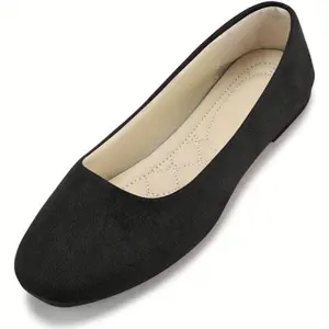 Casual Womens Square Toe Ballet Flats Ladies Ballerina Flats Girls Fashionable Ballet Pumps Dolly Shoes Womens Stylish Comfy Office Driving Flat Shoes Slip On Loafers