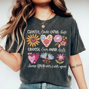 Comfort Colors Choose love boho floral Tshirt, flowers T-shirt, peace Tshirt, inspirational T-shirt, kindness Tee, spring Tee