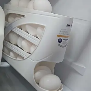 3-Layer Egg Storage Box, 1 Box Large-Capacity Automatic Rolling Egg Holder, Kitchen Storage Organizer for Refrigerator