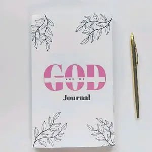 God and Me Journal with Elegant Leaf Design and Gold Pen Included - 100 Writing Pages for Personal Letters to God & Prayer Requests Box